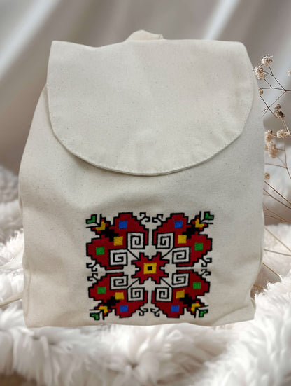 Раница с бродиран символ "Елбетица"/ Cross Stitch Backpack "Elbetitsa" Small size