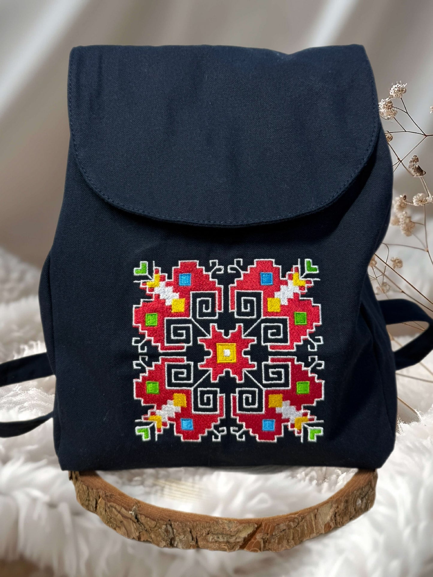 Раница с бродиран символ "Елбетица"/ Cross Stitch Backpack "Elbetitsa" Small size