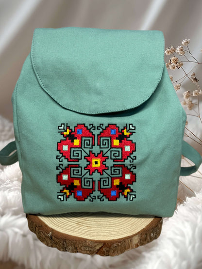 Раница с бродиран символ "Елбетица"/ Cross Stitch Backpack "Elbetitsa" Small size