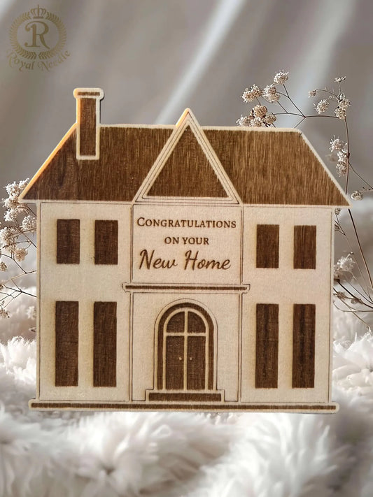 New Home Engraved Wooden Card
